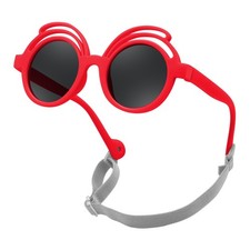 Baby Polarized Round Sunglasses Flexible Rubber Shades with Strap for Infant ...