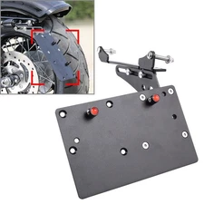 Black Side Mount Fender Eliminator License Plate Holder For Harley Sportster