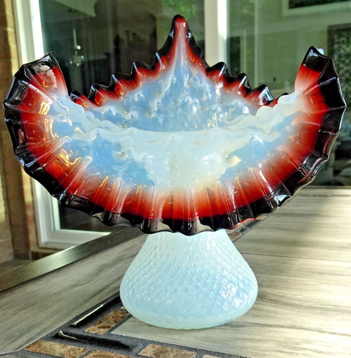 Jack In The Pulpit Vase In Fenton Art Glass for sale | eBay
