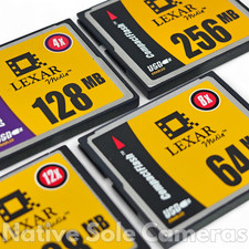 Lexar CompactFlash CF Memory Card Storage - 64MB 128MB 256MB Capacities
