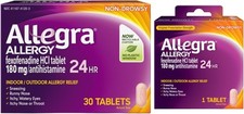 Allegra Adult 24-Hour Allergy Relief Tablets, Non-Drowsy Indoor and Outdoor,,V14