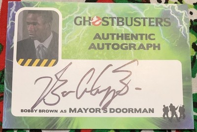 2016 Cryptozoic Ghostbusters Authentic Autograph Bobby Brown BB Mayor s Doorman