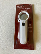 Entrust Collecting Pocket Magnifier 4x LED Light Portable White 1.77in Lens