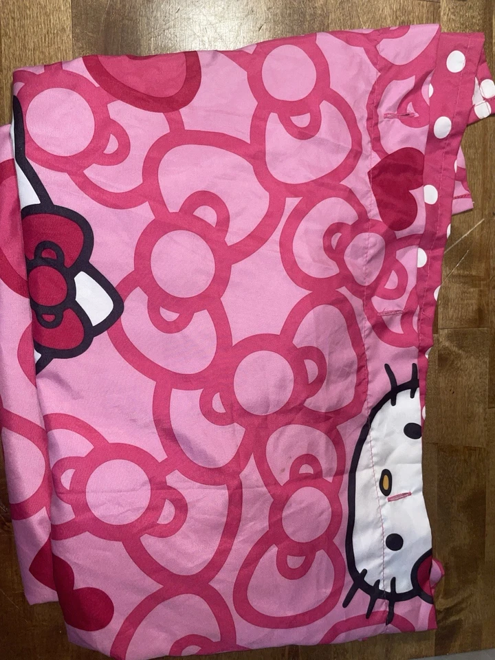Hello Kitty Sanrio Fabric Shower Curtain 72”x72” Bows+Dots - Image 4 of 4