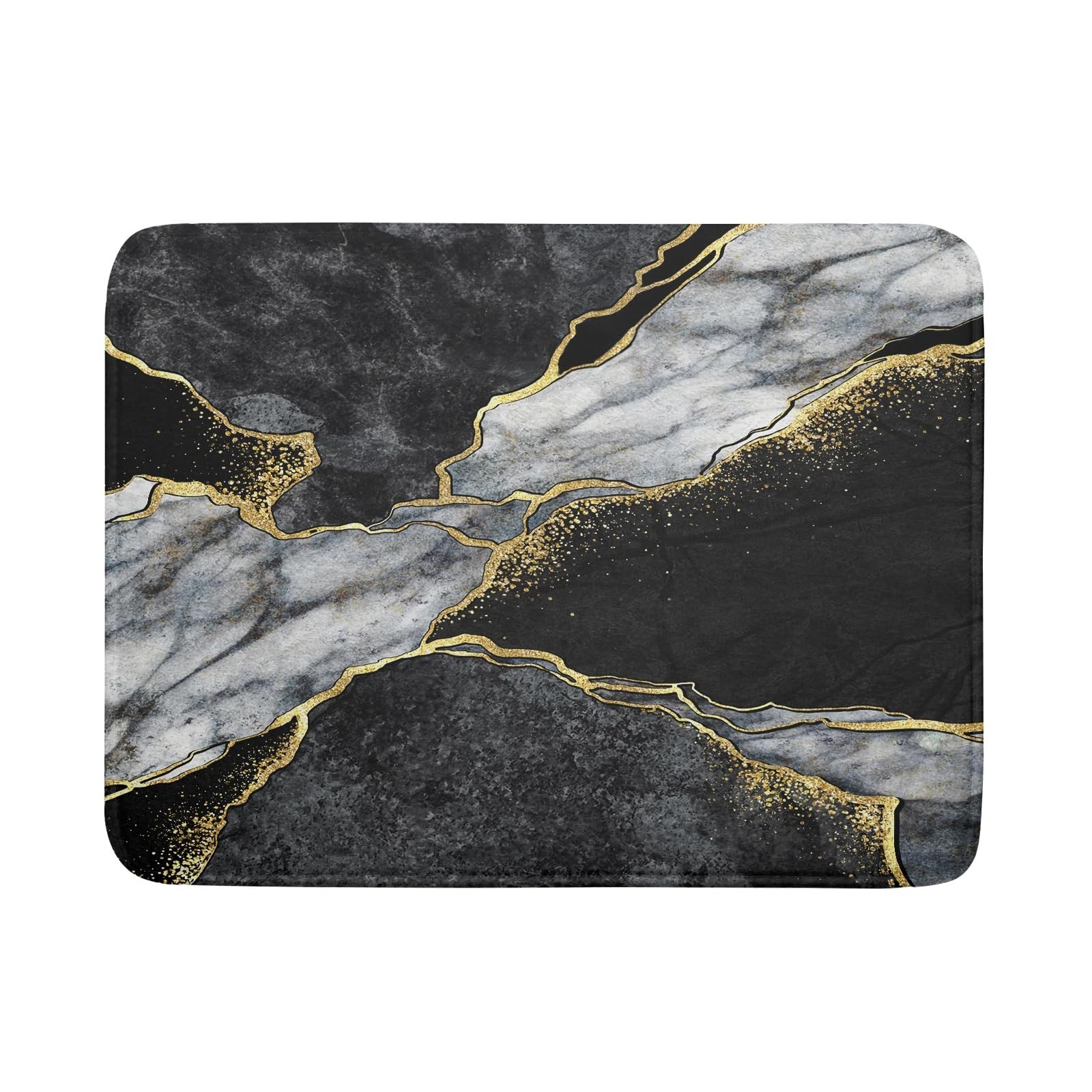 Giwawa Marble Dish Drying Mat for Kitchen Counter 18x24 inch Black Grey Gold ...