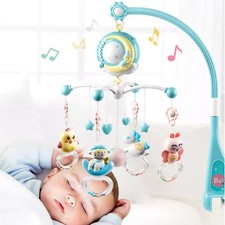 Baby Mobile f&uuml;r Kinderbett Krippe mit Licht und Musik Projektor f&uuml;r Neugeborene