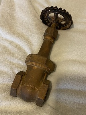 Vintage Bronze W E Williams 129 1-1/4  200 Gate Valve
