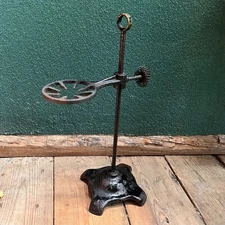 Antique Cast Iron Industrial Spool Holder or Laboratory Stand | Steampunk Decor