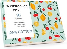 A3 Cold Press Watercolour Paper Pad 300GSM Cotton 30 Sheets