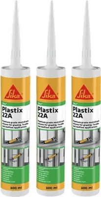 Sika 3x Plastix 22A Premium Grade Silicone Sealant 300ml | Waterproof & Flexible