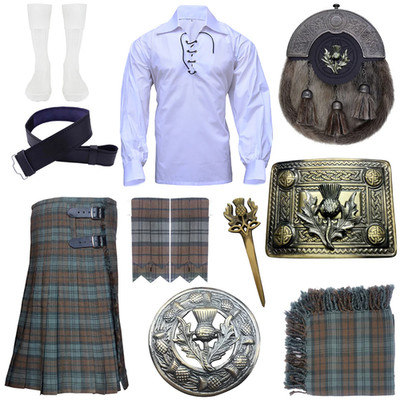 Highland Tartan Kilt Outfit Set Custom Tartans 10 Pieces Best Kilt Outfit 6 Yard