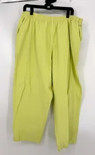 Vintage California Drawstrings Pants XXL Lime Green Textured Cotton USA Made