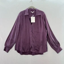 Badgley Mischka - NWT women’s 100% silk washable blouse button down shirt top XL