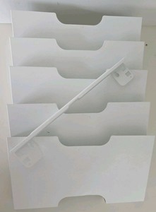 IKEA KVISSLE Compartment Wall Mounted Flat Lay Magazine Rack Pocket WHITE