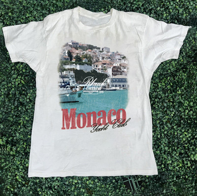 Monaco Yacht Club Vintage Graphic T-Shirt Retro Style Travel Casual Tee