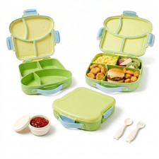 PoppiKids Bento Lunch Box, 4 Compartments, Le...