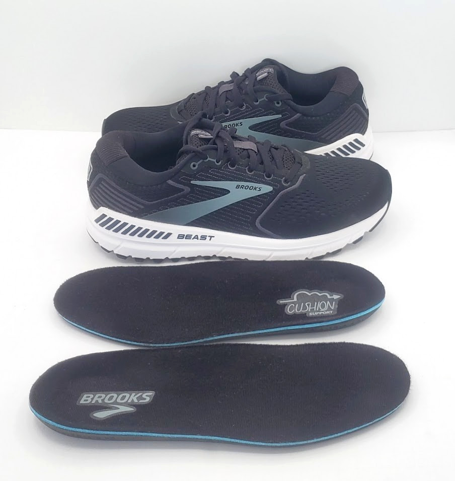 Brooks Men's Beast 20 Black Athletic Shoes, Size 9 Medium, Cushioned image 4