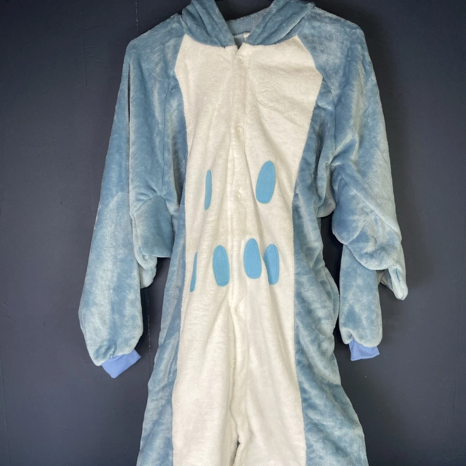 Pijama de una pieza azul de búho adulto o niño grande disfraz de Halloween talla pequeña Foto 3 de 4