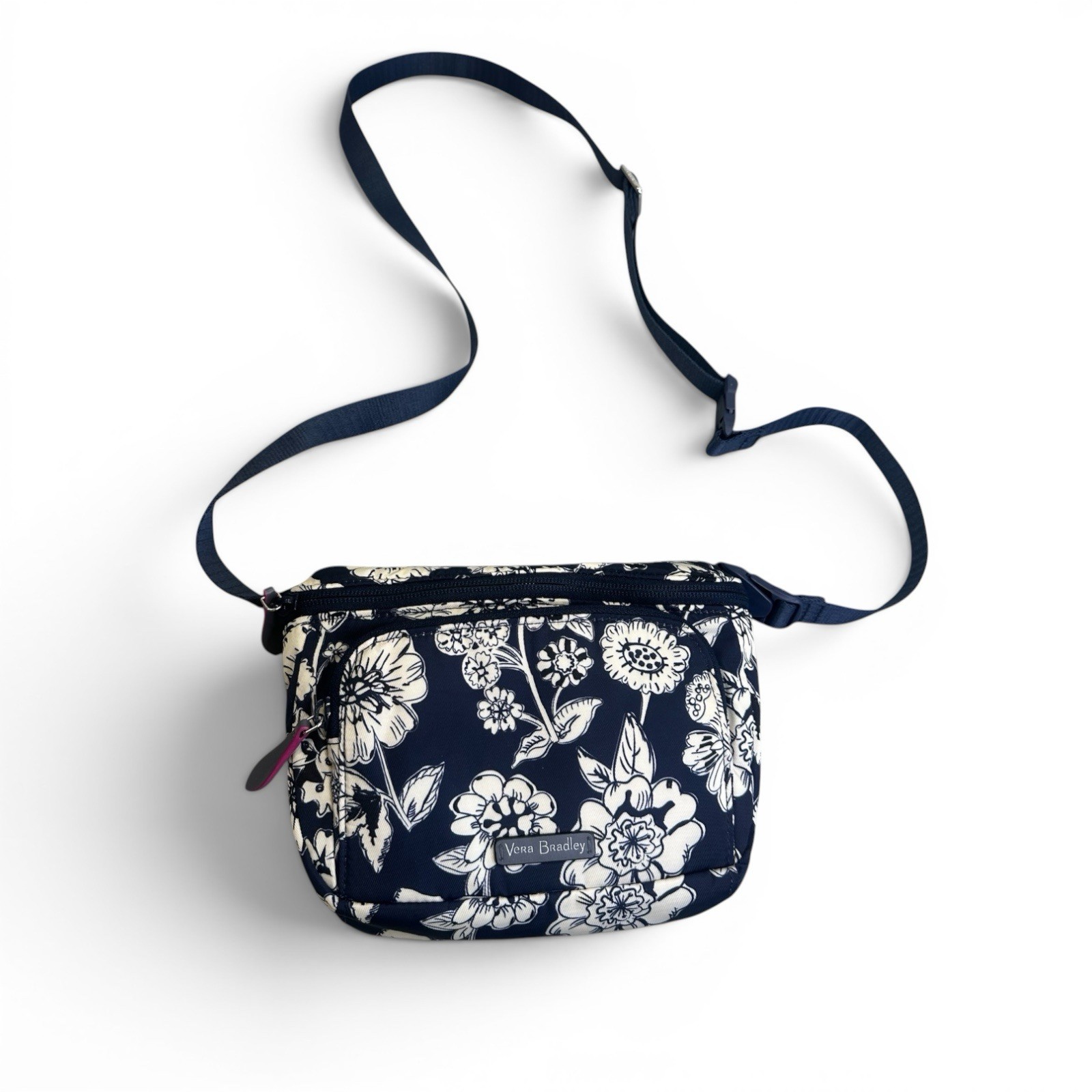 Vera Bradley Midtown Crossbody Belt Bag Midnight Floral Blue Small Adjustable