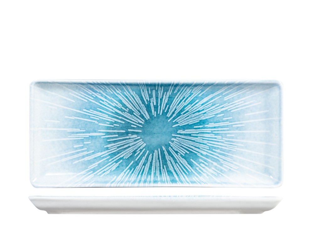 H&H Neptune Porcelain Plate, 15x35cm, Blue