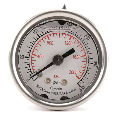 #ad Commercial Pressure Gauge 0 To 300 Psi 1 1 2 In Dial 1 8 In Npt Center Back $22.25