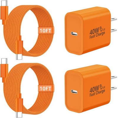 iPhone 17 Pro Max Charger Fast Charging, [2-Pack] 40W USB C MFi Certified Fas...