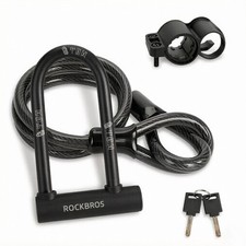 ROCKBROS Bike U Lock Anti Theft with 4 ft Cab...