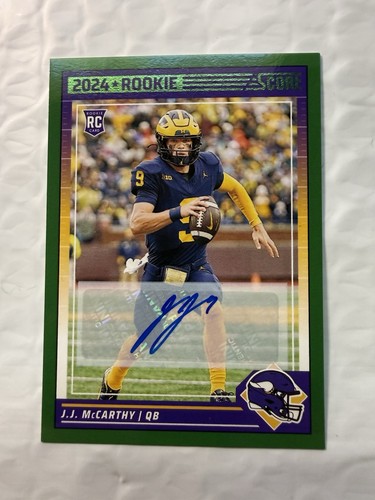 J.J. McCarthy [Green Signature] #304 2024 Panini Score card