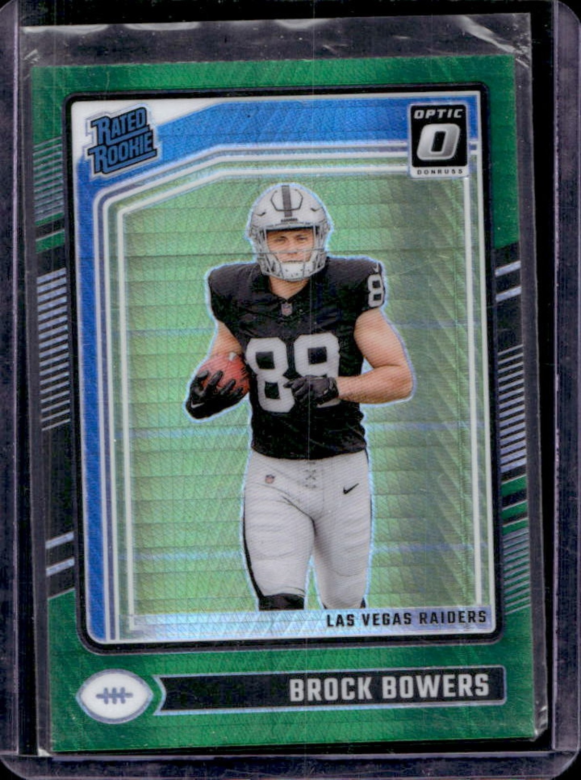 2024 Donruss Optic Brock Bowers Green Hyper Rated Rookie #215 Raiders