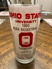 VERY RARE 1960 OHIO STATE BASKETBALL NATIONAL CHAMPIONS REUNION BANQUET GLASS MT