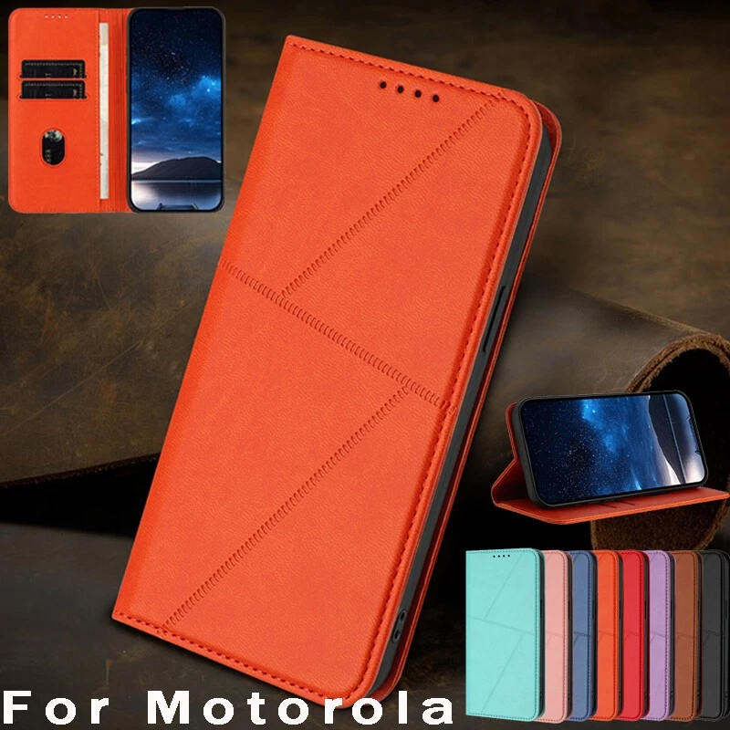 WOBURN Leather Folio Cover per Motorola Moto G23, Custodia in Pelle PU Magnetica Libro Flip Portafoglio con [Funzione Stand]. Nero