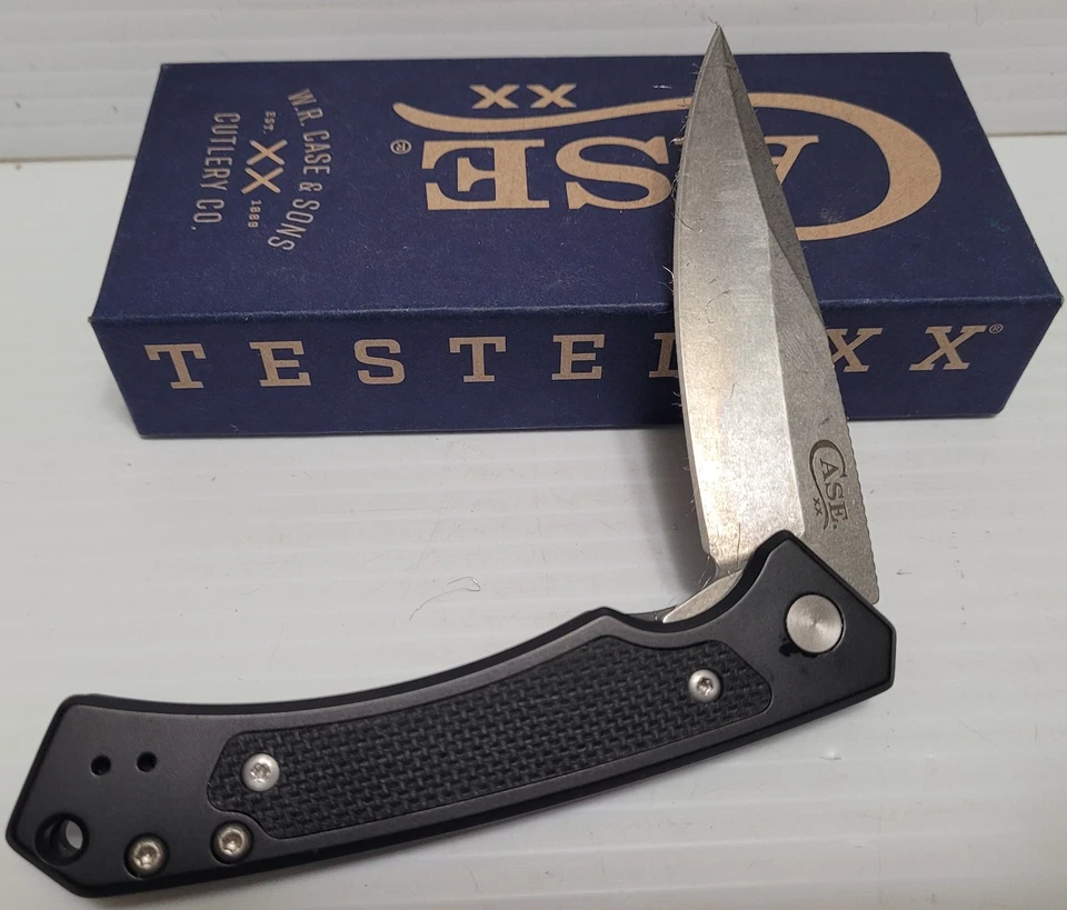 CASE XX S35N BLACK ANODIZED ALUMINUM W/BLACK G-10 INLAY MARILLA POCKET KNIFE - Image 3 of 4