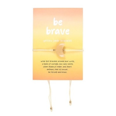 Gelbe Jade Mond Kristall verstellbar Armband Sei mutig Spruch Geschenk Liebe