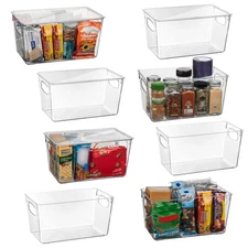 Plastic Pantry Organization and Storage Bins with Lids – Perfect Kitchen Orga...