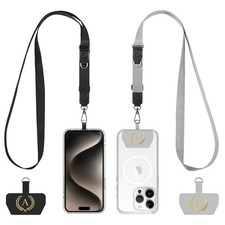 Cordivo Cell Phone Lanyard 2 Pack-2×Adjustable Crossbody 19-31.5in, Black