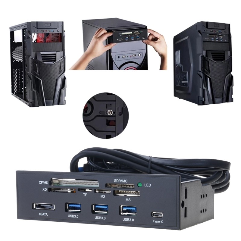 как выглядит USB3.0 Card Reader Front Panel Built In Designing Fast Speed 5Gbps Easy Access фото