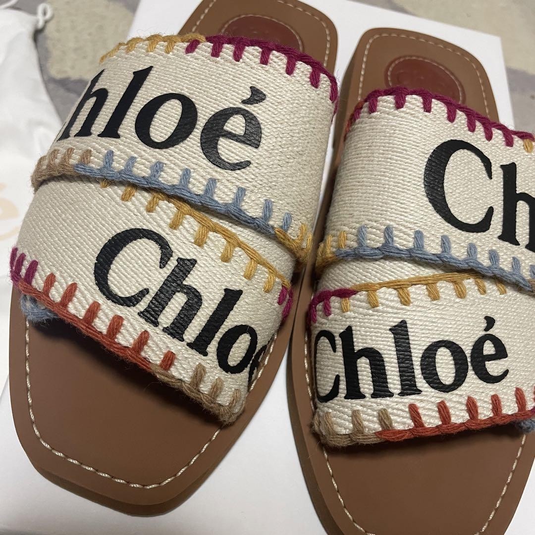 Chloe Sandals Logo Sandals Chloe WOODY SLIDES fashion women beach