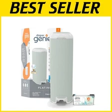 Platinum Sage Green Diaper Pail - Hands-Free, Odor Control, 47 Nursery Diapers