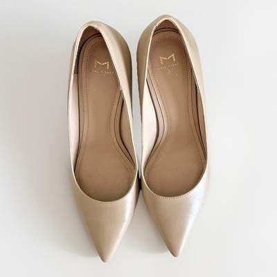 Womens Heel Dress Shoe Size 8 Nude Work Business Casual Bridal Wedding Block