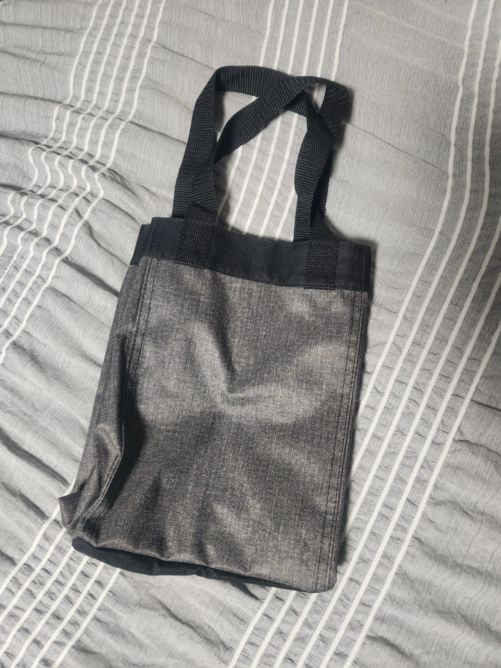 Thirty One SMALL Essential Storage Tote Charcoal Crosshatch 31 Gifts Bag - Image 2 of 4