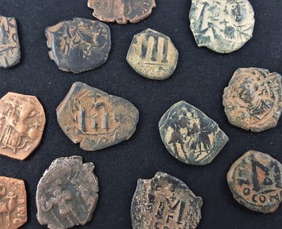 Set of 3 Coins 40 Nummi Bronze Early Byzantine Empire c. AD 600-700