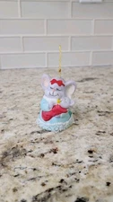 VTG Jasco Caring Critter Chimers Bell Mother Mouse & Sleeping Mouse Ornament 3"
