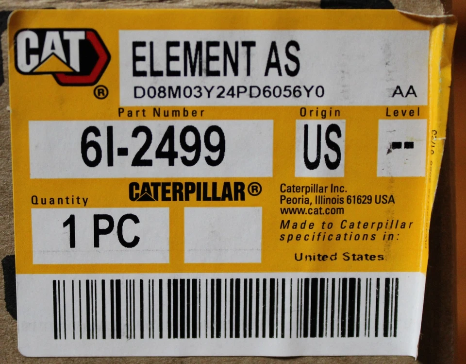 Fresh NEW US Made OEM CAT CATERPILLAR DC4 61-2499 Radial Seal Air Filter Element - Image 3 of 4