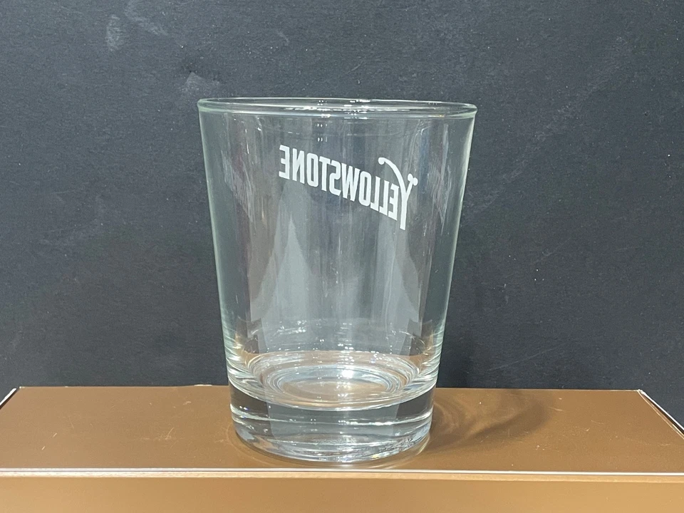 Yellowstone Bourbon Whiskey Rocks Glass - White Lettering - Image 4 of 4