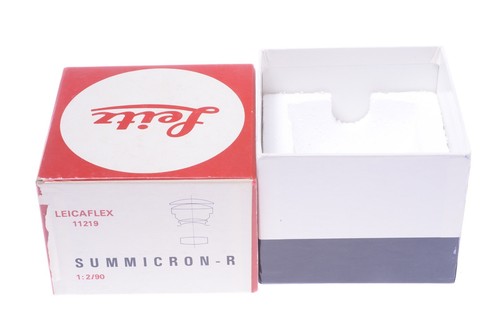 ✅ LEICA R LEICAFLEX SUMMICRON-R 90MM 11219 EMPTY MAKERS BOX ONLY *READ, NO LENS* - Afbeelding 2 van 3