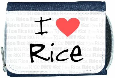 I Love Heart Rice Denim Geldbörse