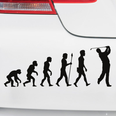 Auto Aufkleber ''Evolution-Golf'' Heckscheibe Sprüche witzig Matt/Glanz