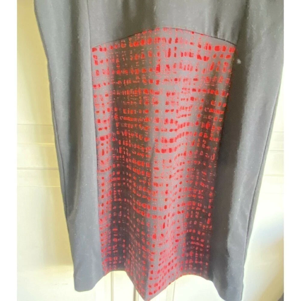 Abito donna Michael Kors nero e rosso manica corta taglia 12