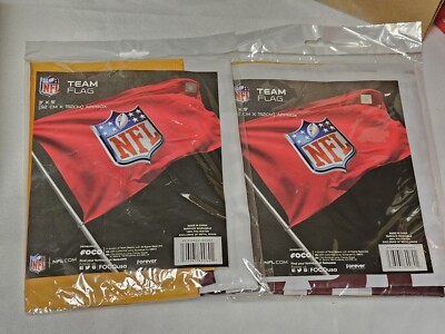 2 Pack FOCO NFL Washington Commanders 3' x 5' Horizontal Football Flag Banner