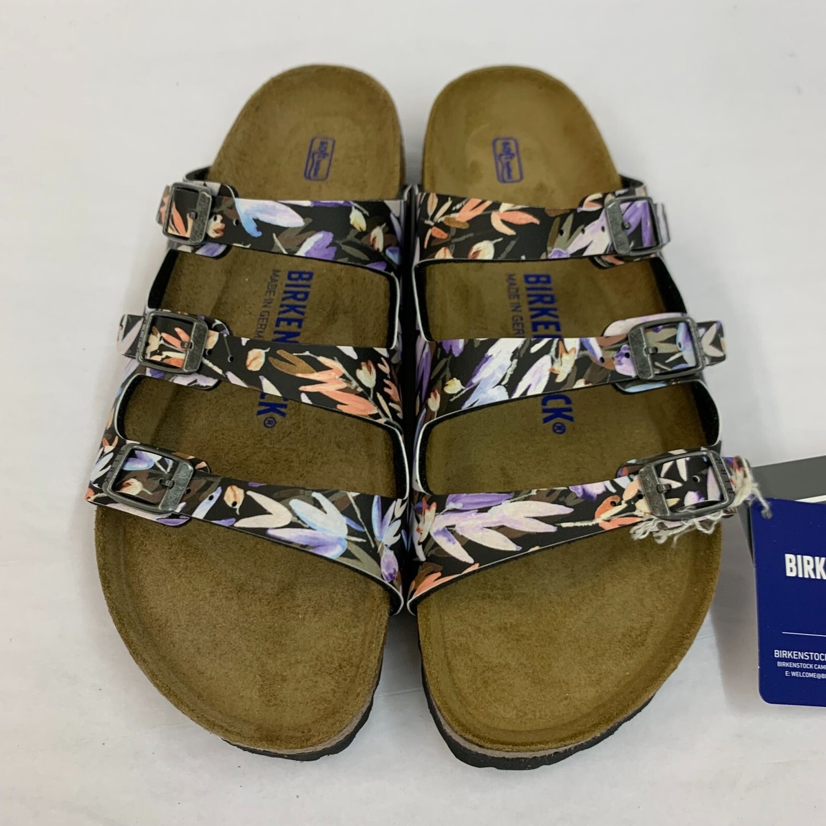 Birkenstock New w/ Box Florida Fresh Floral Fades Black Birko Flor 